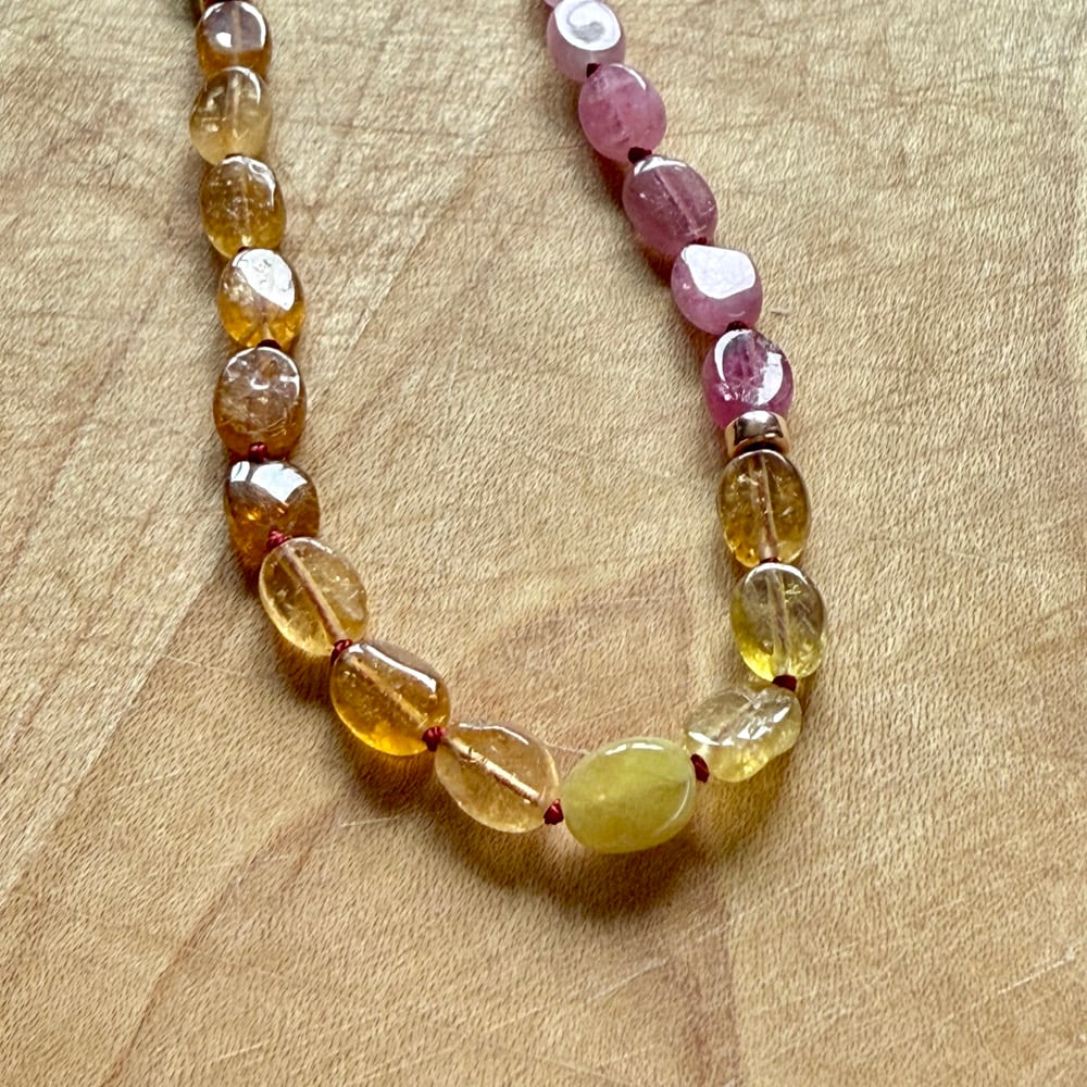 Image of Tourmaline & Rose Gold Necklace