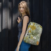 Image 1 of Art Nouveau Inspired Soft Multicolor Boho Floral Sketch Backpack