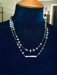 Image 5 of New Lander variscite emerald and garnet necklace 