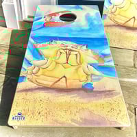 Image 5 of Brackish Wooder Cornhole Boards - Chesapeake Bay Blue Crab - Watercolor - MT2053