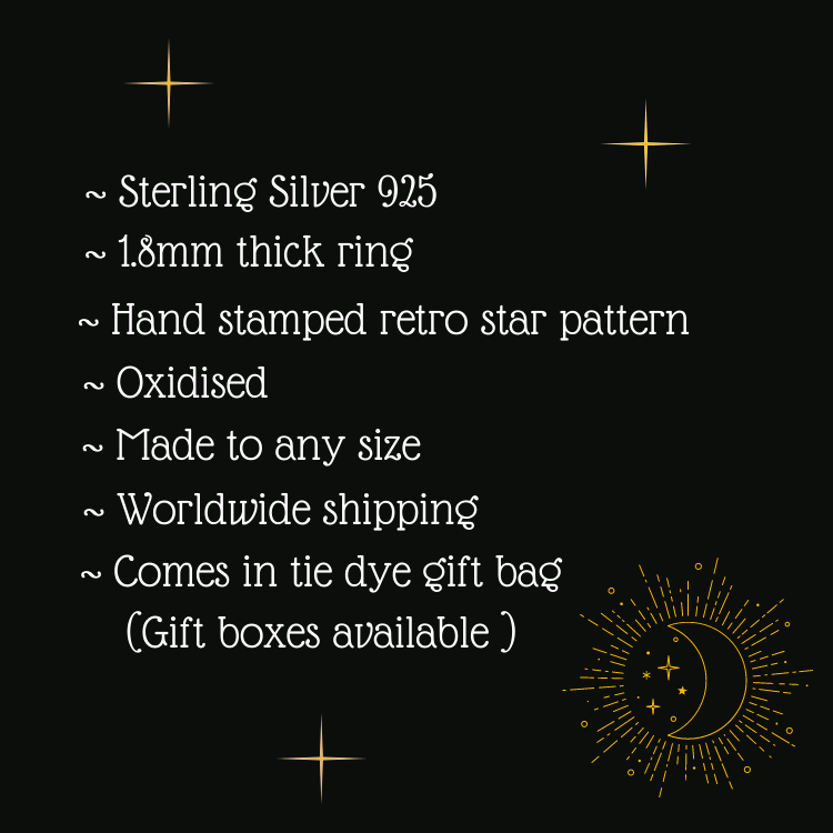 Stacking ring silver retro star design.50s vintage faceted Sterling stars ring. Silver star ring.