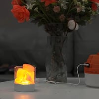Image 2 of Salt Rock Lamp LED Handmade Crystal Night Light Small Table Lamp Suitable for Yoga Room Meditation B