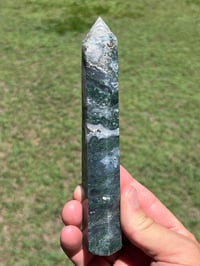 Image 4 of Moss Agate Generator With Druzy Pockets #2552