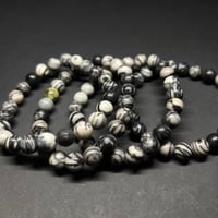 Image 2 of Black Spiderweb Agate Bracelet 