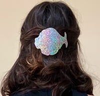 Logo Glitter Hair Barrette
