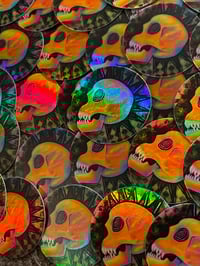 Image 2 of rock n roll skull mini sticker 