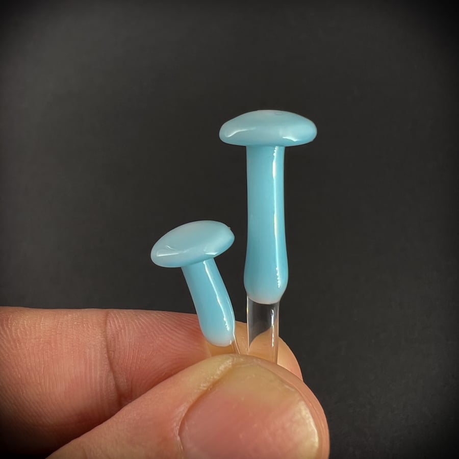 Image of 2 Mini Blue Mushroom Plant Spikes