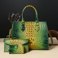 Image 10 of 3pcs Set Crocodile Print Tote Bag - Large Capacity, Women'S Fashion Handbag, Shoulder Bag And Purse