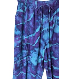 Image 2 of ♻️ UPCYCLED L Free People Linen Blend Pants in Purple Haze Geode Ice Dye