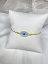 PEARL EVIL EYE ADJUST BRACELET 