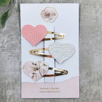 Image 1 of Floral Heart Hair Clips