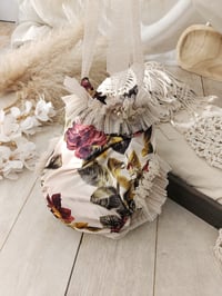 Image 1 of Photo prop | Sitter baby bloomers Marella | age 9-12 months | burgundy flowers