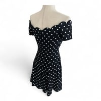 Image 2 of Roberta Black & White Polka Dot Mini Dress