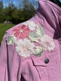 Image 4 of Medium Pink Floral Denim Jacket