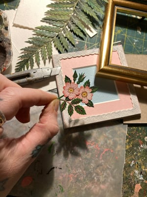 Image of Pink & Gold Framed Cutouts Original