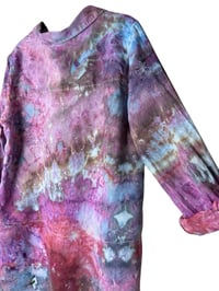 Image 9 of ♻️ UPCYCLED L 100% Linen Tunic in Warm Earthy Ice Dye