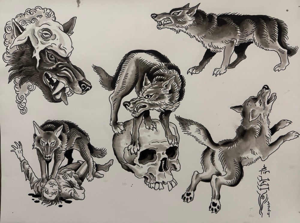 Image of Tim Lehi “Reapers & Wolves #104” Original Art