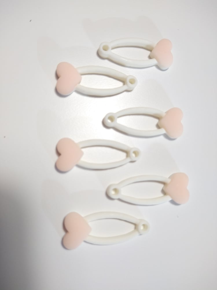 Image of Faux Heart Safety Pin Resin Charm