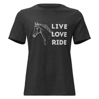 Image 5 of Women's Relaxed T-Shirt, Live Love Ride Western Horse Shirt Unisex-Equestrian Graphic Tee