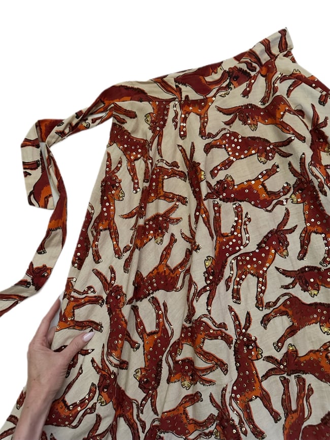1950s sequin donkey mexican souvenir hand painted circle skirt
