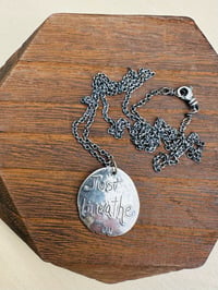 Image 3 of just breathe sterling silver pendant necklace