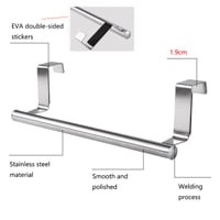 Image 13 of Kitchen Cabinet Door Towel Bar Stainless Steel Door Back Towel Hanging Holder 