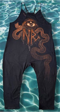 Image 2 of “OCTOPUS LOVER” CUSTOM BLEACH PAINTED BAGGY ROMPER SIZE MEDIUM