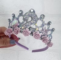 Image 3 of Lilac Mermaid birthday tiara crown 