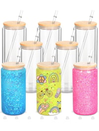 (BLANK) 16 oz Glass snow globe tumbler 