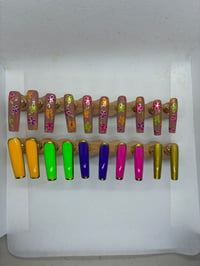 Long Square Press On Nail Set 27