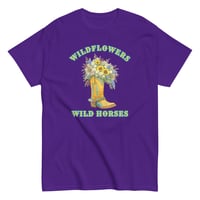 Image 4 of Unisex classic tee, Wildflowers Wild Horses Cowgirl Western Boot Sunflowers Tee