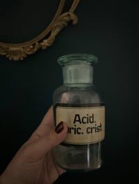 Image 1 of Un flacon d’apothicaire Acide Borique en verre bleu XIXème siècle 