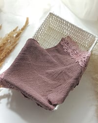Image 4 of Newborn Photo Prop Set | Mini Rug | bodysuit for Photoshoot | pillow | dusty purple