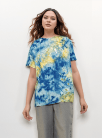 Image 4 of Ice dye T-shirt Caribbean