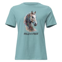 Image 6 of Women's Relaxed T-Shirt, Wild and Free Horse Tee
