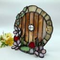 Brown Hobbit Door Candle Holder 