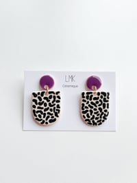 Paire de boucles d'oreilles céramique BOOMA GM violet graou