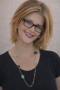 Image 1 of Green Crystal Beaded Station Necklace – 18K Gold Stainless Steel Chain 