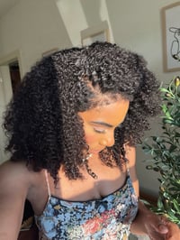 Image 5 of 18 inch 8x5 AFRO JERRY CURLY LACE CLOSURE WIG with NEWBORN 4C EDGES