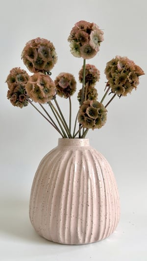 Image of Pink carved vase 