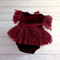 Image 1 of Body-dress Sagara with headband - size 12 months - burgundy