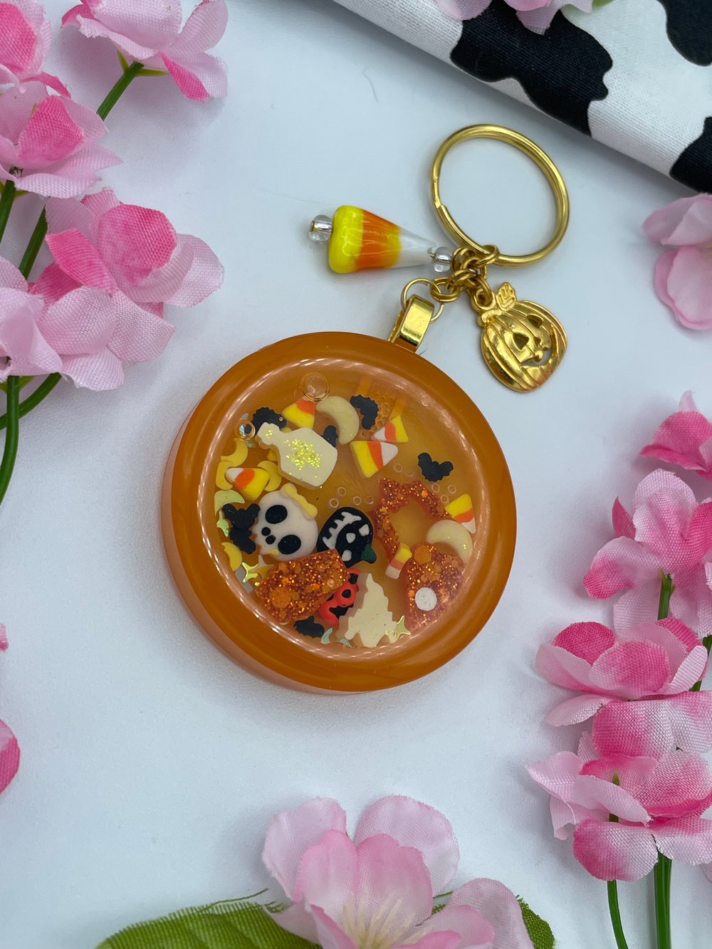 Image of Keychain - Orange and Yellow Halloween 