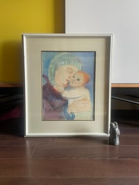 Image 1 of Mother and Child, Mid Century Mixed Media on Paper by Lillian Freiman