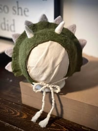 Image 3 of Felted Green triceratops 