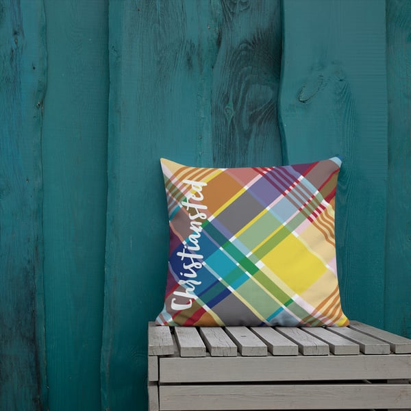 Image of Premium Pillow-Madras Christiansted- Frederiksted