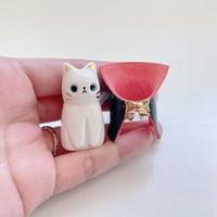 Image 5 of Count Dracula white cat ceramic figurine