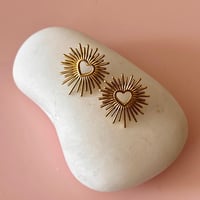Image 3 of Heart Burst Studs - Gold
