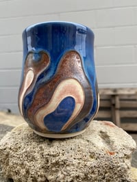 Image 2 of Royal Blue & Copper Petal Motif Cup