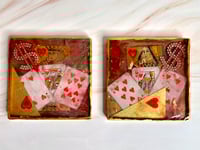 Image 1 of “The Lovers’ Game” – King & Queen of Hearts Resin Coaster Set