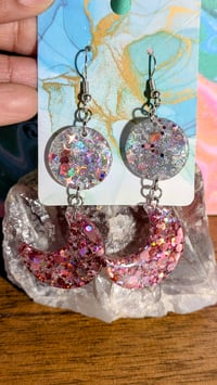 Image 3 of Pink Moon Stacked Dangles 